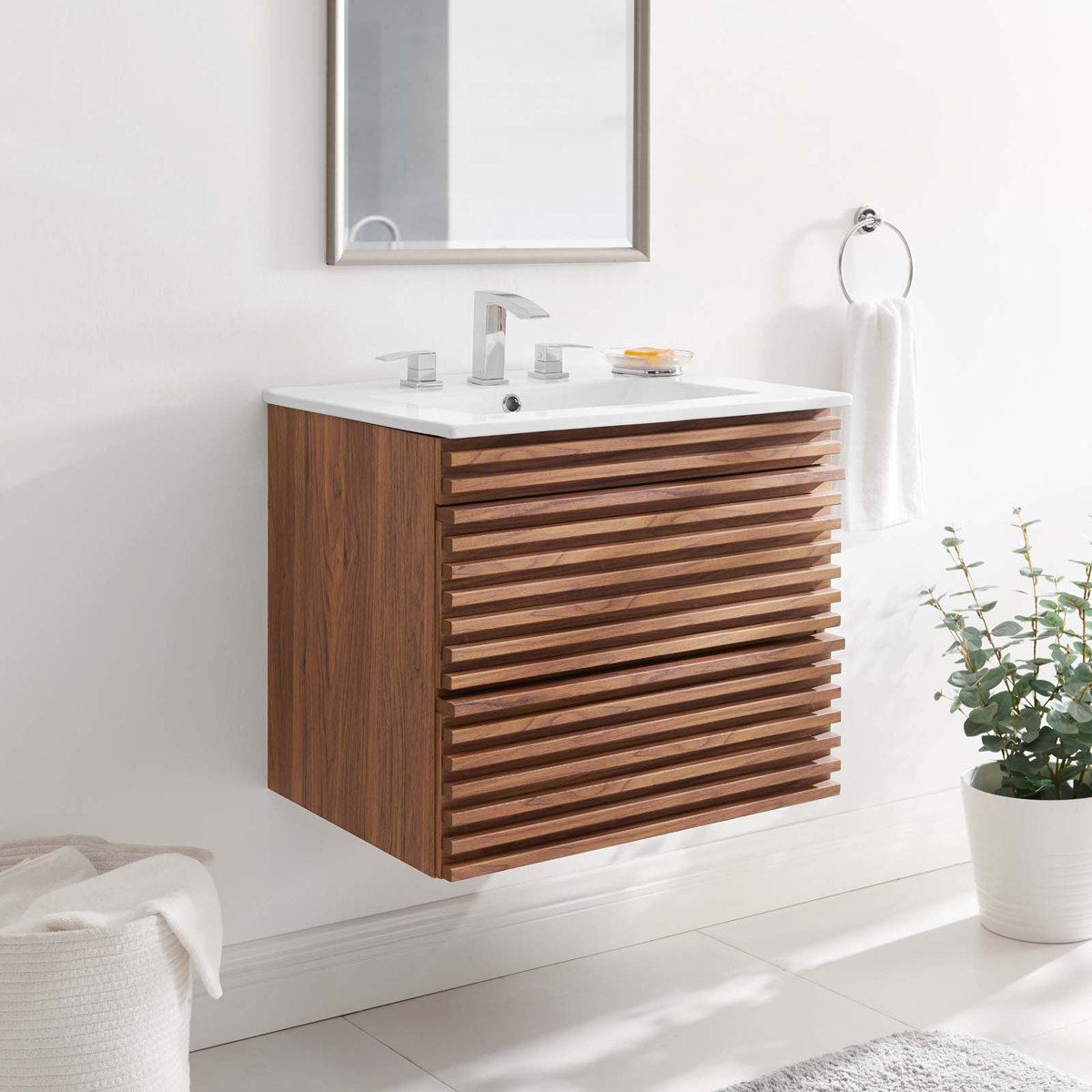 Mercury Row® Render 24" Wall-Mount Bathroom Vanity & Reviews | Wayfair